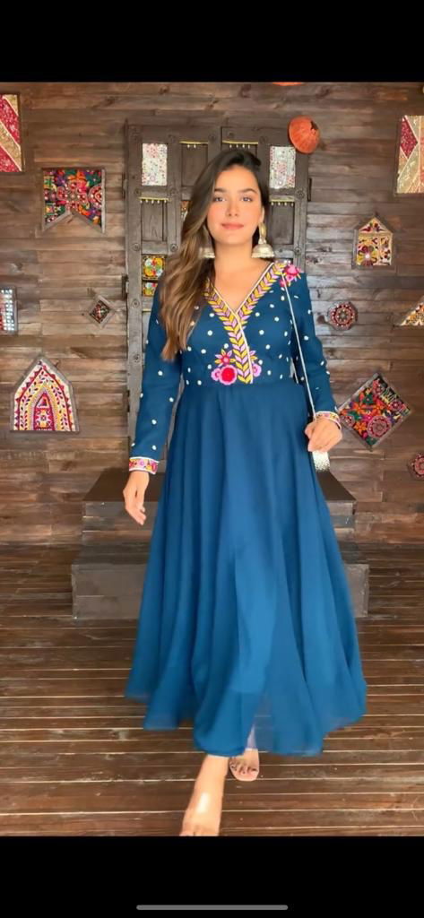 LADLI Ladli By Krishi Georgette Embroidery Anarkali Kurtis